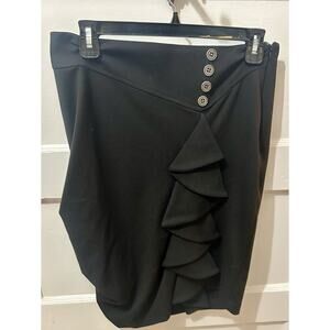 Anthropologie Eva Franco ruffled pencil skirt black size 0 $169